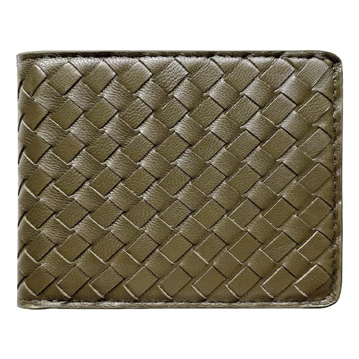 本革 編み込み 二つ折り 財布 革 レザー サイフ 2つ折り財布 WM-D6-08