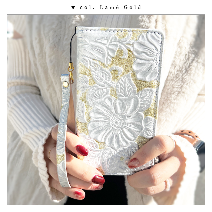 ストラップ 本革 ラメフラワー 型押し 紐ストラップ マルチストラップ 携帯ストラップ レザー 携帯 スマホ キーホルダー パスケース 定期入れ リストストラップ |  | 01