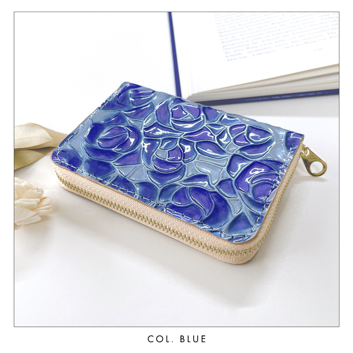 ミニウォレット 本革 ステンドグラス ローズ 小さい財布 ミニ財布 財布