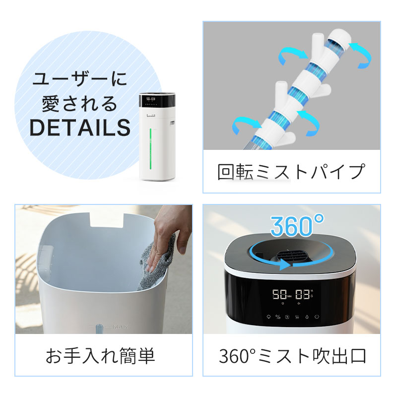 加湿器 スチーム式 20L 業務用 ハイブリッド 超音波 大容量 除菌 静音