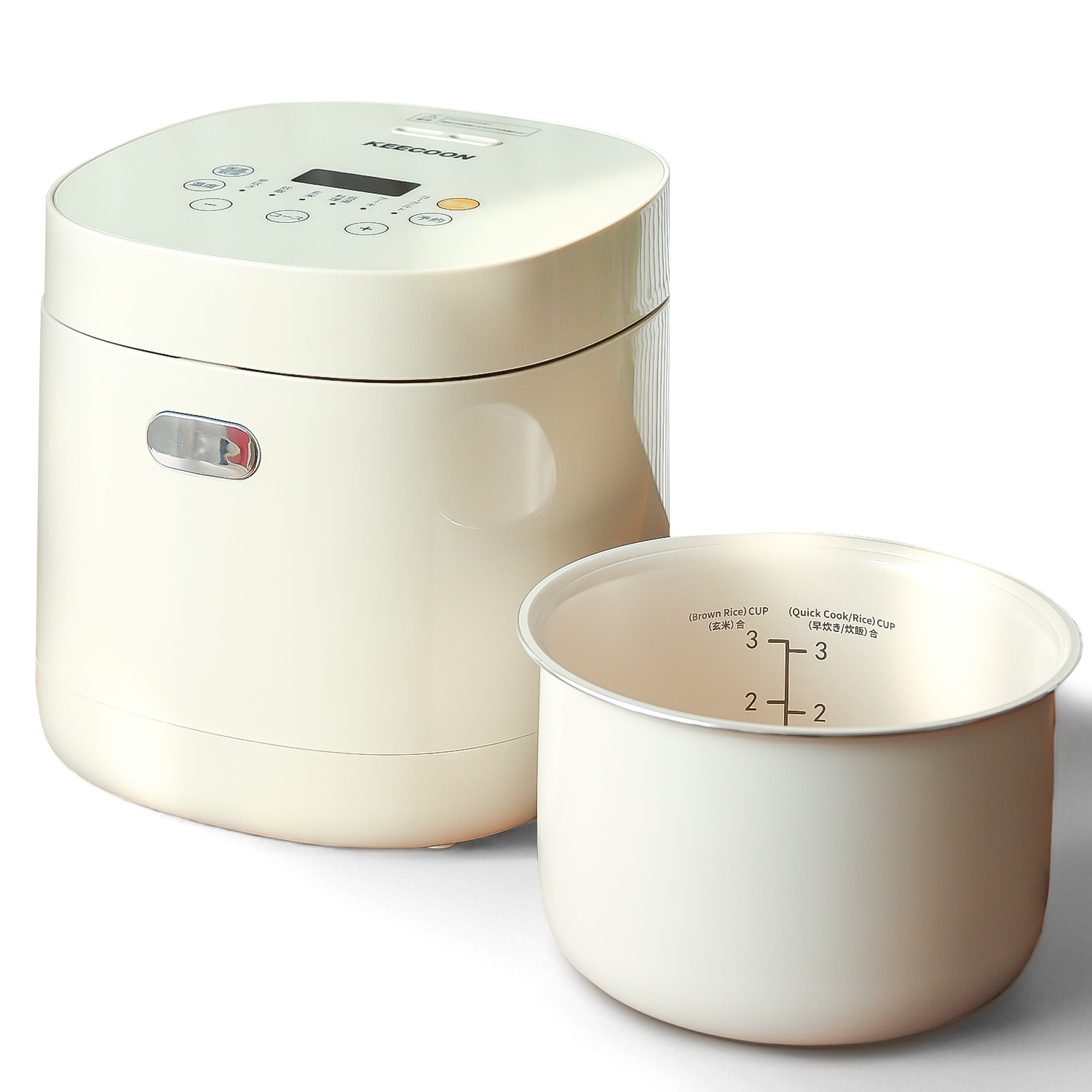 KEECOON 炊飯器 3合炊き 低温調理 多機能電気鍋 炊飯ジャー 保温 予約