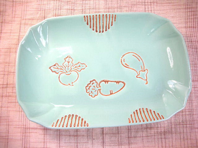 PS068　野菜長角パスタ皿　★アウトレット品★ |  | 01