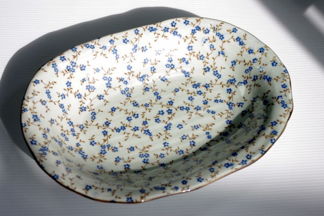 PS108　有田「祥窯」の憲小花24cm楕円カレー皿　　アウトレット込み |  | 01