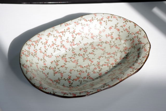 PS108　有田「祥窯」の憲小花24cm楕円カレー皿　　アウトレット込み |  | 02