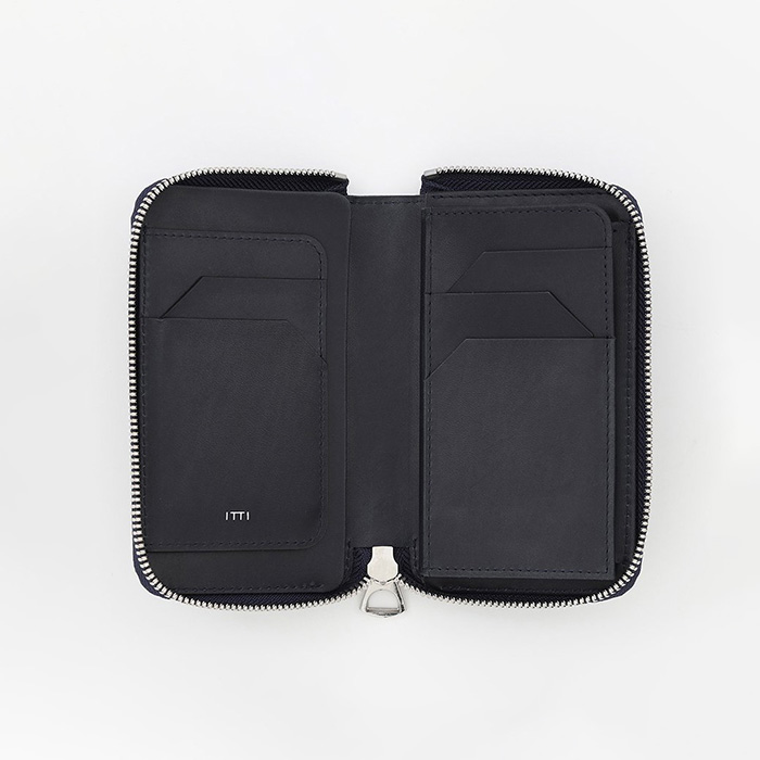 ITTI イッチ 藍染め財布 AIZAN CRISTY COIN CARD WLT｜希少な藍桟革 × 本漆仕上げのミニ財布｜ITTI