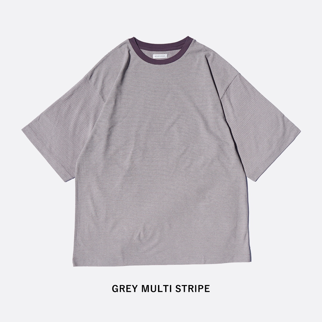 期間限定セール　k two studios striped 短丈ロンT グレー Kaptain Sunshine（キャプテン サンシャイン） Hard Twisted Stripe