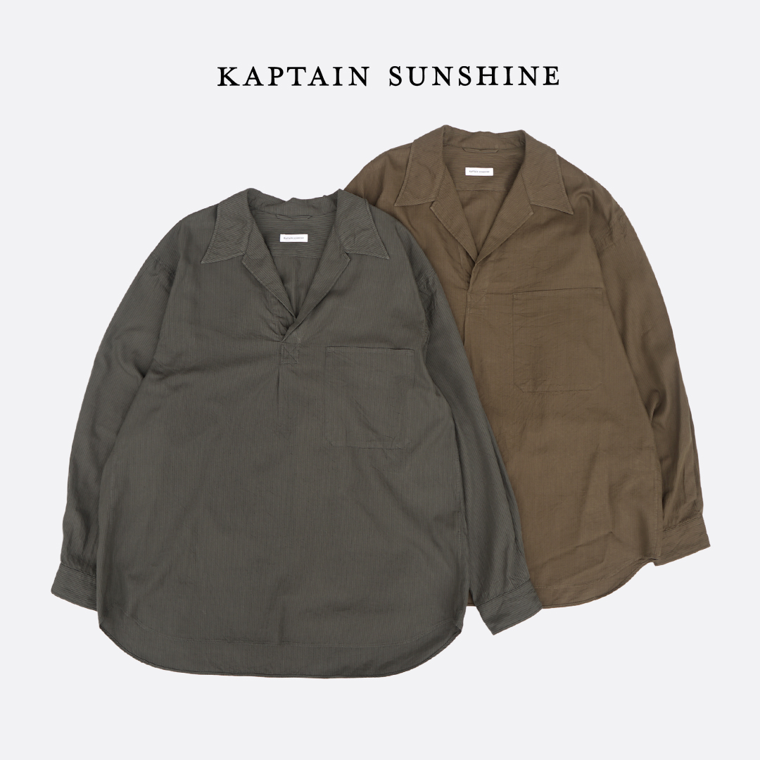 KAPTAN SUNSHINE 新品 プルオーバーシャツ Kaptain Sunshine（キャプテン サンシャイン） Pullover Shirt STRIPE