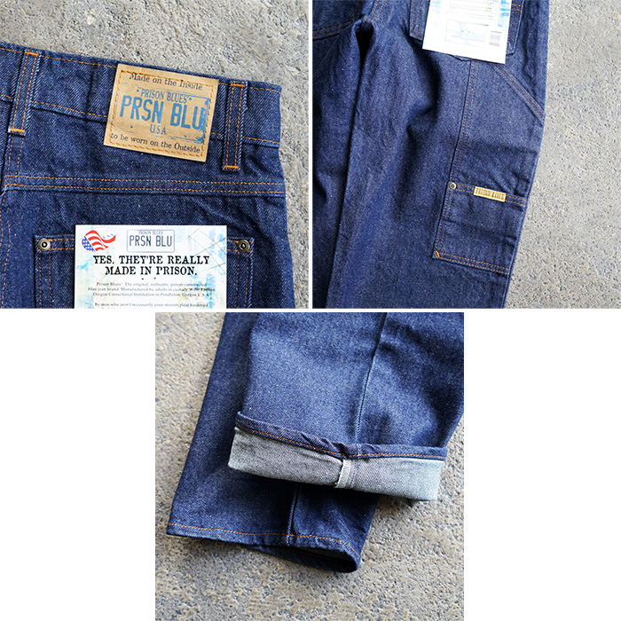 PRISON BLUES プリズンブルース WORK JEANS -INDIGO ワークパンツ デニム ワイドパンツ メンズ パンツ