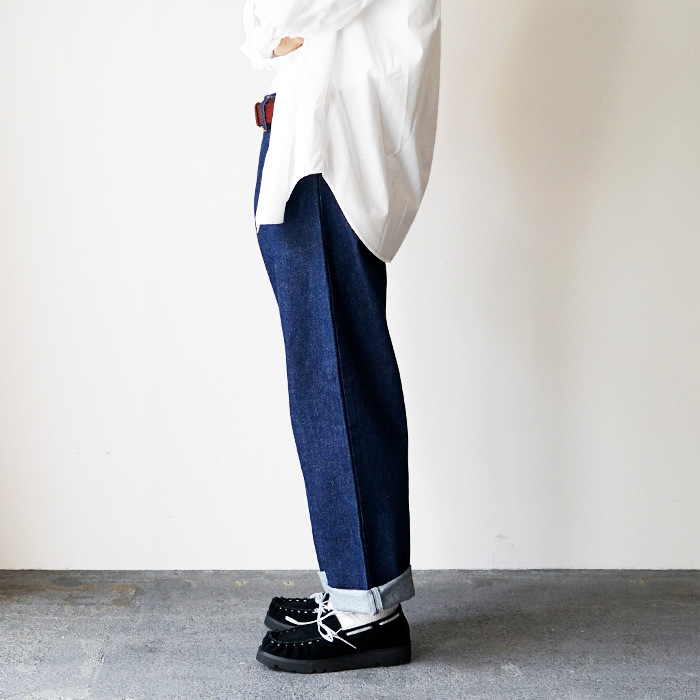 プリズンブルー　 ダークブルーデニムストレートパンツ プリズンブルー ダークブルーデニムストレートパンツ メンズ