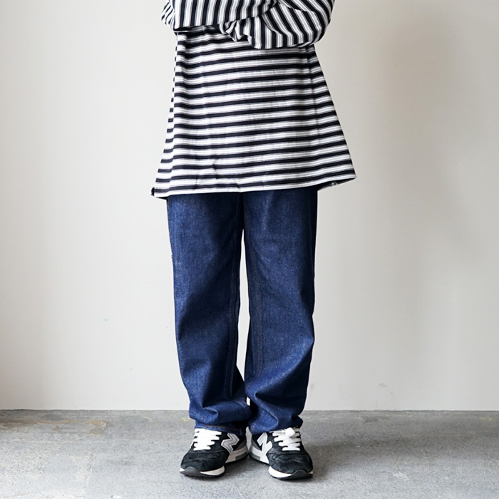 PRSN BLU ダークブルー ワイドレッグデニム PRISON BLUES プリズンブルース WORK JEANS -INDIGO ワークパンツ
