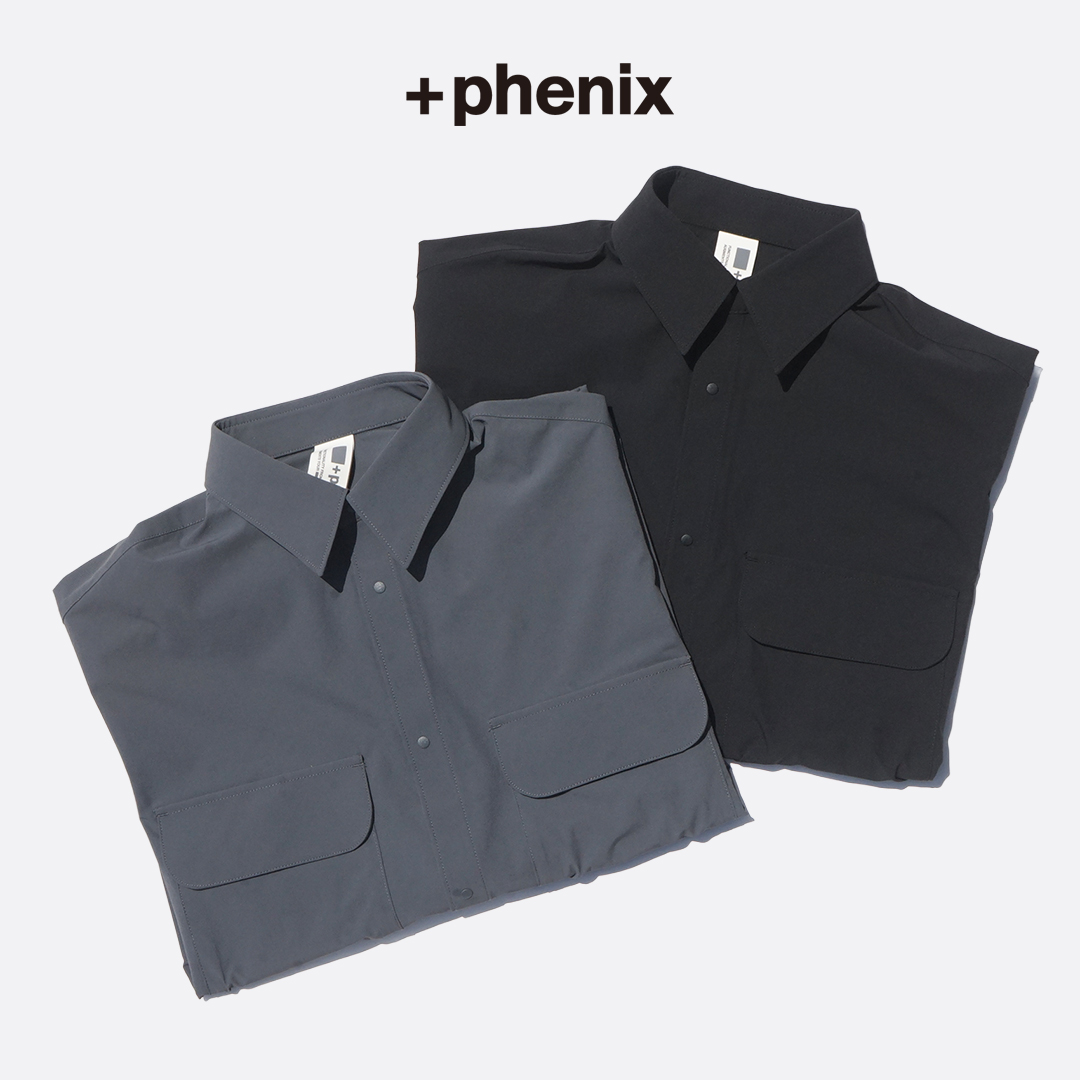 +phenix 26SS AIRFLOW Wポケット 半袖シャツ ブラック L phenix（プラスフェニックス） 半袖シャツ AIRFLOW W-POCKET SHORT