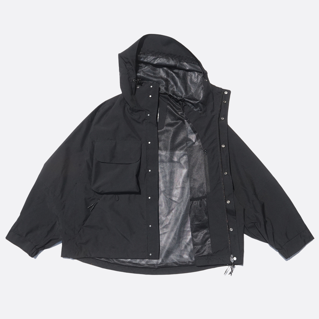 phenix WINDSTOPPER ブラック ナイロンジャケット M phenix（プラスフェニックス） ナイロンジャケット HOODED JACKET