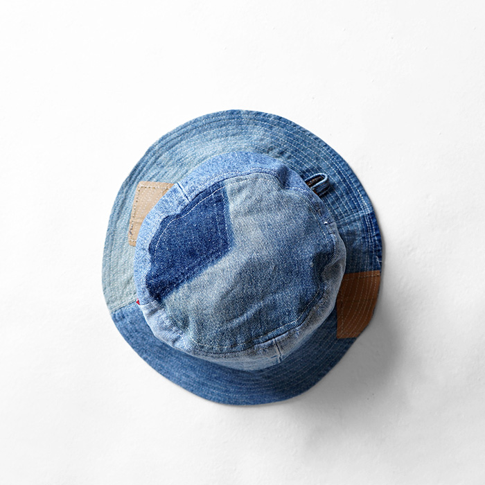 redad レダッド patchwork bucket hat - denim パッチワークバケット 