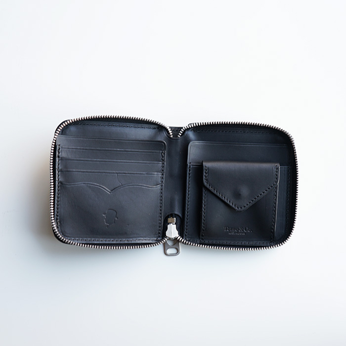 Tomo&Co トモアンドシーオー　PULL TAB ROUND ZIP WALLET プルタブラウンドジップウォレット ジップウォレット 財布  ブラウン ブラック TM-WALLET-0005