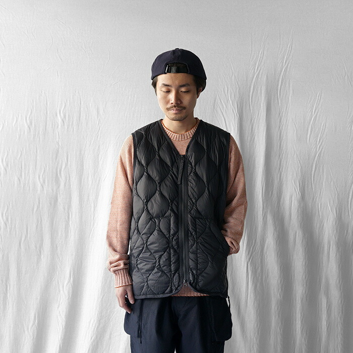 TAION タイオン MILITARY W-ZIP V NECK DOWN VEST -SOFT SHELL