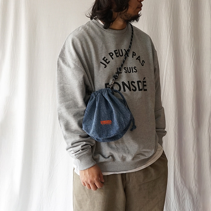 UNIVERSAL OVERALL ユニバーサルオーバーオール デニム巾着 ショルダー