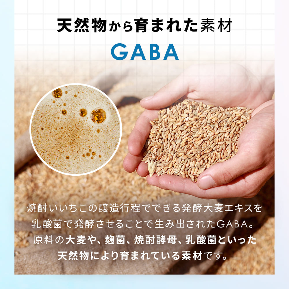 焼酎いいちこを作る過程で出たGABAを使用