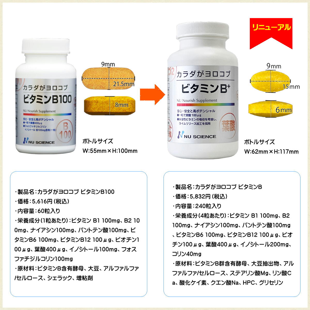 NU SCIENCE カラダがヨロコブ ビタミンB+ ニューサイエンス 240