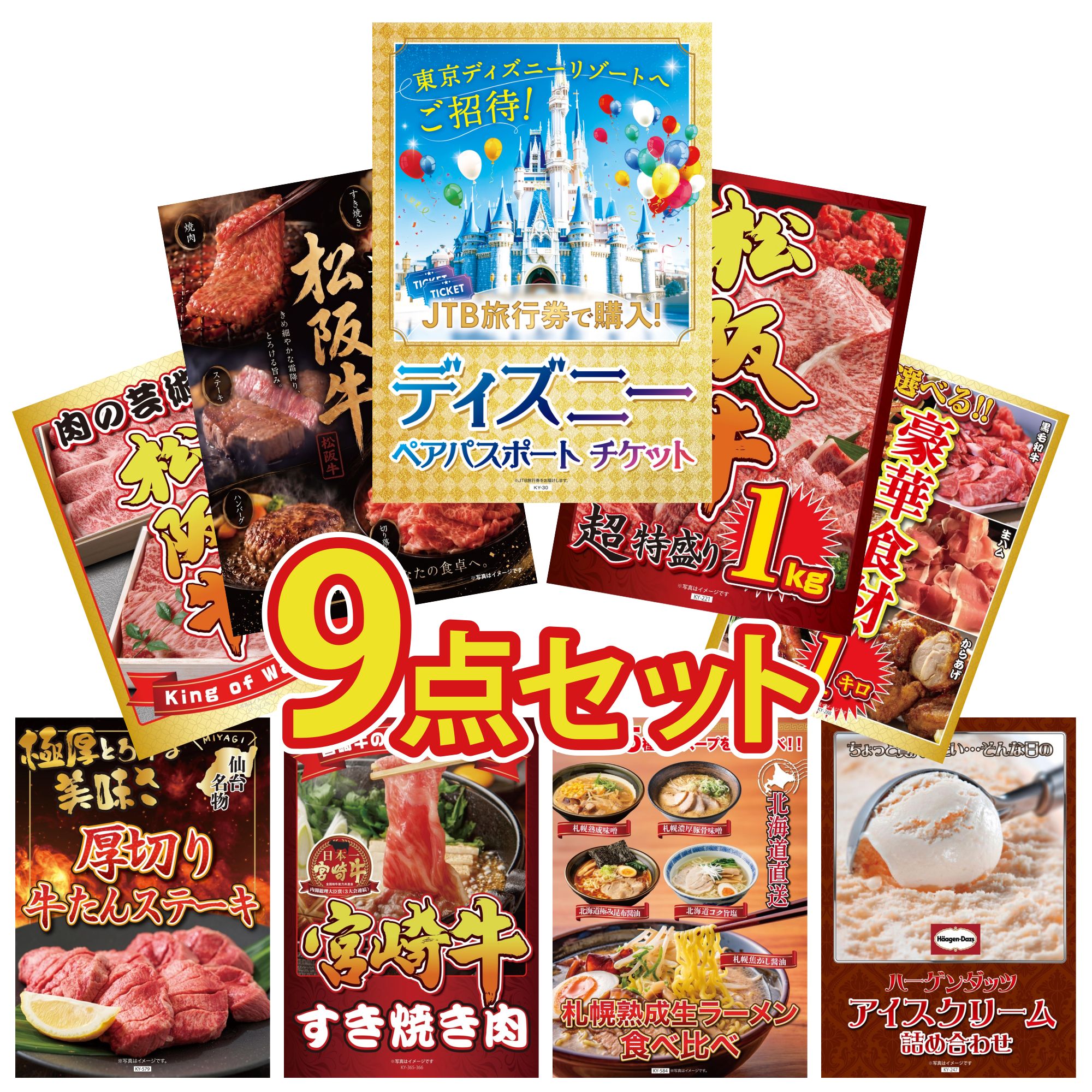 景品パラダイス 景品 目録 パネル セット A4 9点セット ディズニー