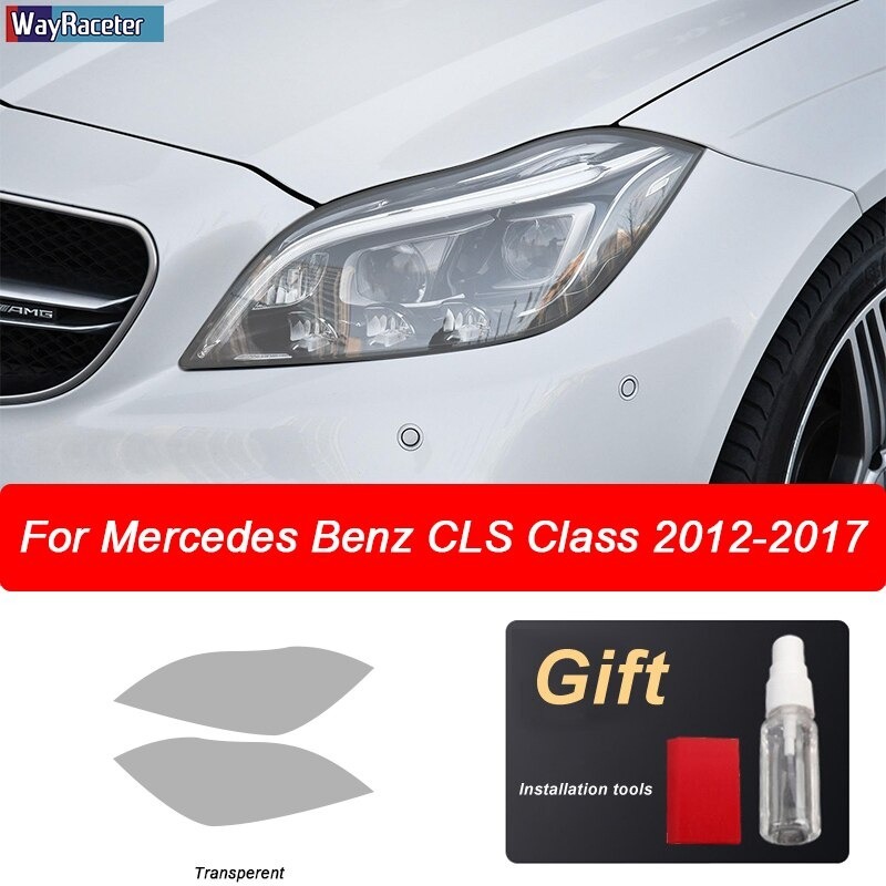 CLS W218 2012-2017用 ブラック色です 車のヘッドライト用の透明な保護