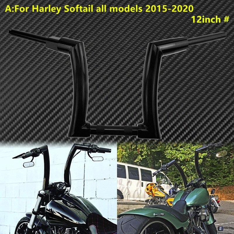 12インチ ハンドルバー Zバー 極太 2インチ ブラック ハーレー Softail Street Bob Low Rider Fat Boy 2015-2020 ソフテイル ファットボブ｜keiichistore｜02