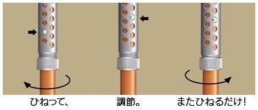 超軽量ステッキ かるケイン 調節