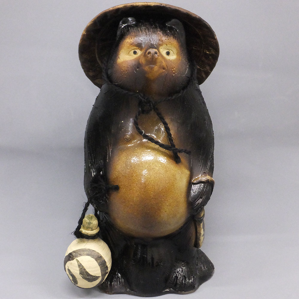 信楽焼 たぬき 狸 置き物 インテリア オブジェ 家具 陶器 商売繁盛