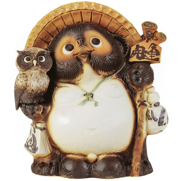 信楽焼 たぬき 狸 置き物 インテリア オブジェ 家具 陶器製 商売繁盛