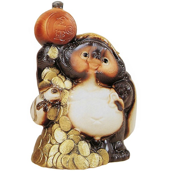 信楽焼 たぬき 狸 置き物 インテリア オブジェ 家具 陶器製 商売繁盛