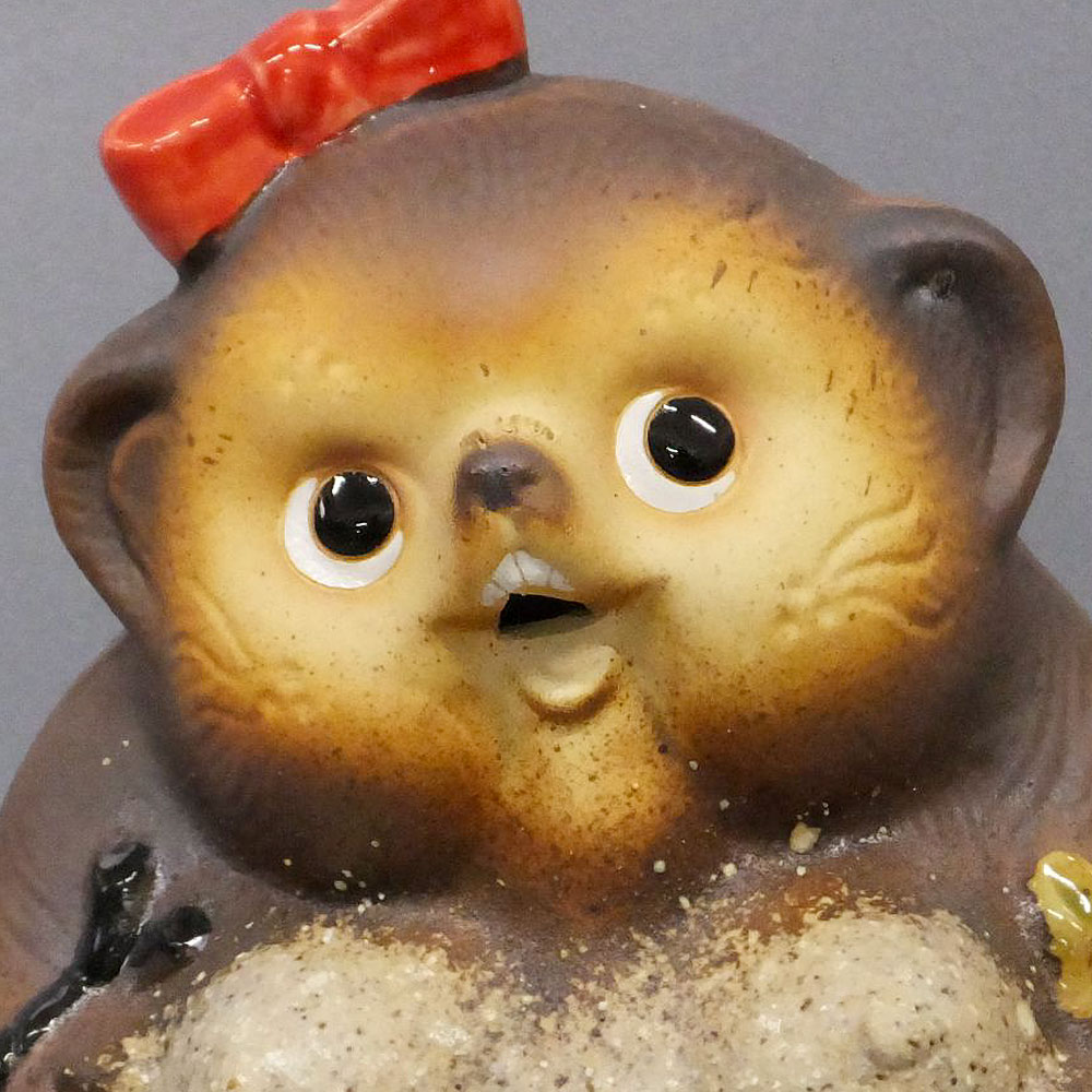信楽焼 たぬき 狸 置き物 インテリア オブジェ 家具 陶器製 商売繁盛