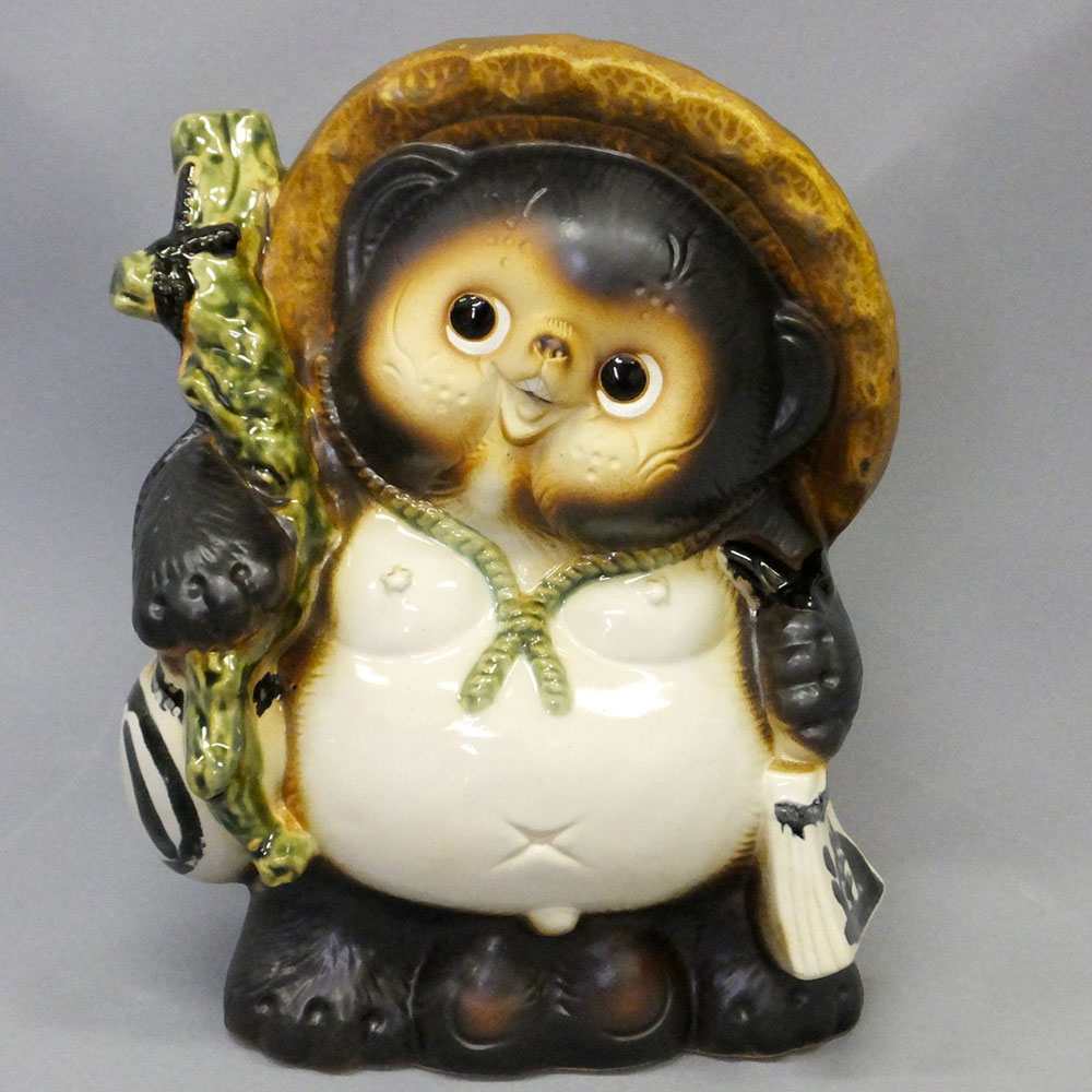 信楽焼 たぬき 狸 置物 インテリア オブジェ 家具 陶器 商売繁盛 金運