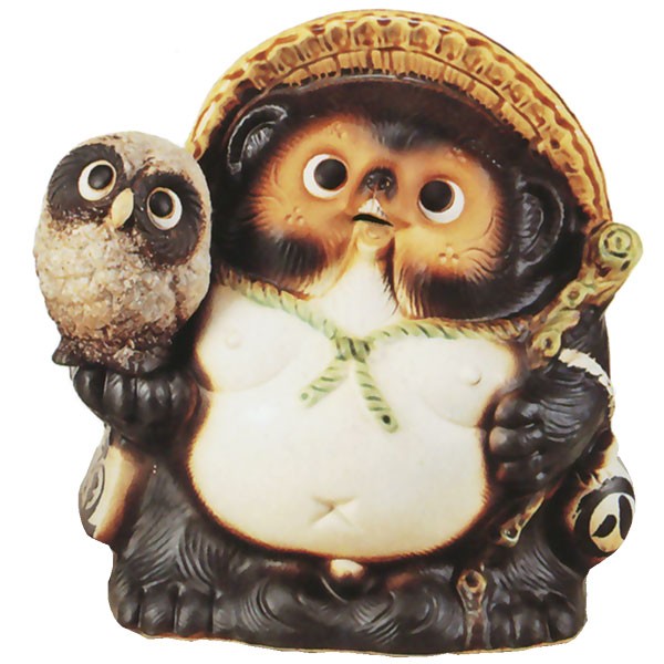 信楽焼 たぬき 狸 置き物 インテリア オブジェ 家具 陶器 商売繁盛 金