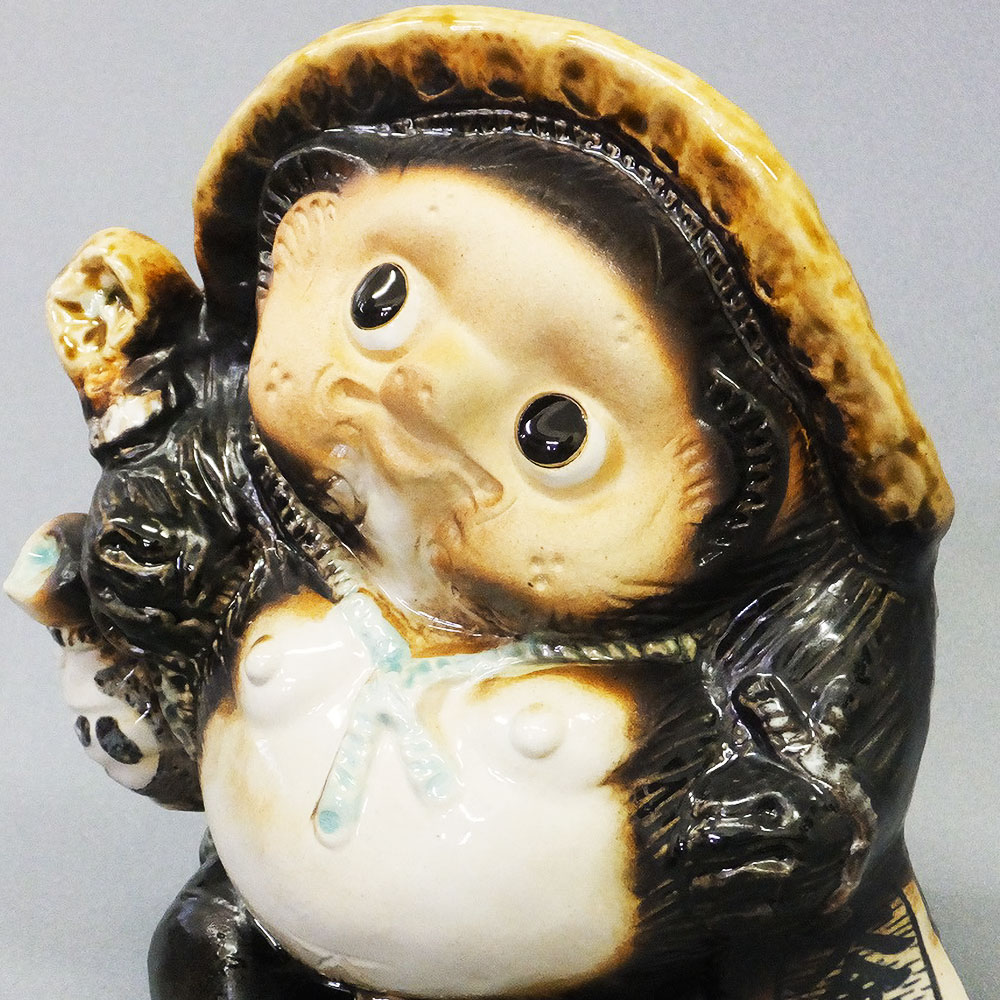 信楽焼 たぬき 狸 置物 インテリア オブジェ 家具 陶器 商売繁盛 金運