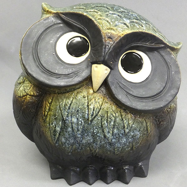 フクロウ 置物 オブジェ インテリア おしゃれ 梟 信楽焼 国産品 日本製