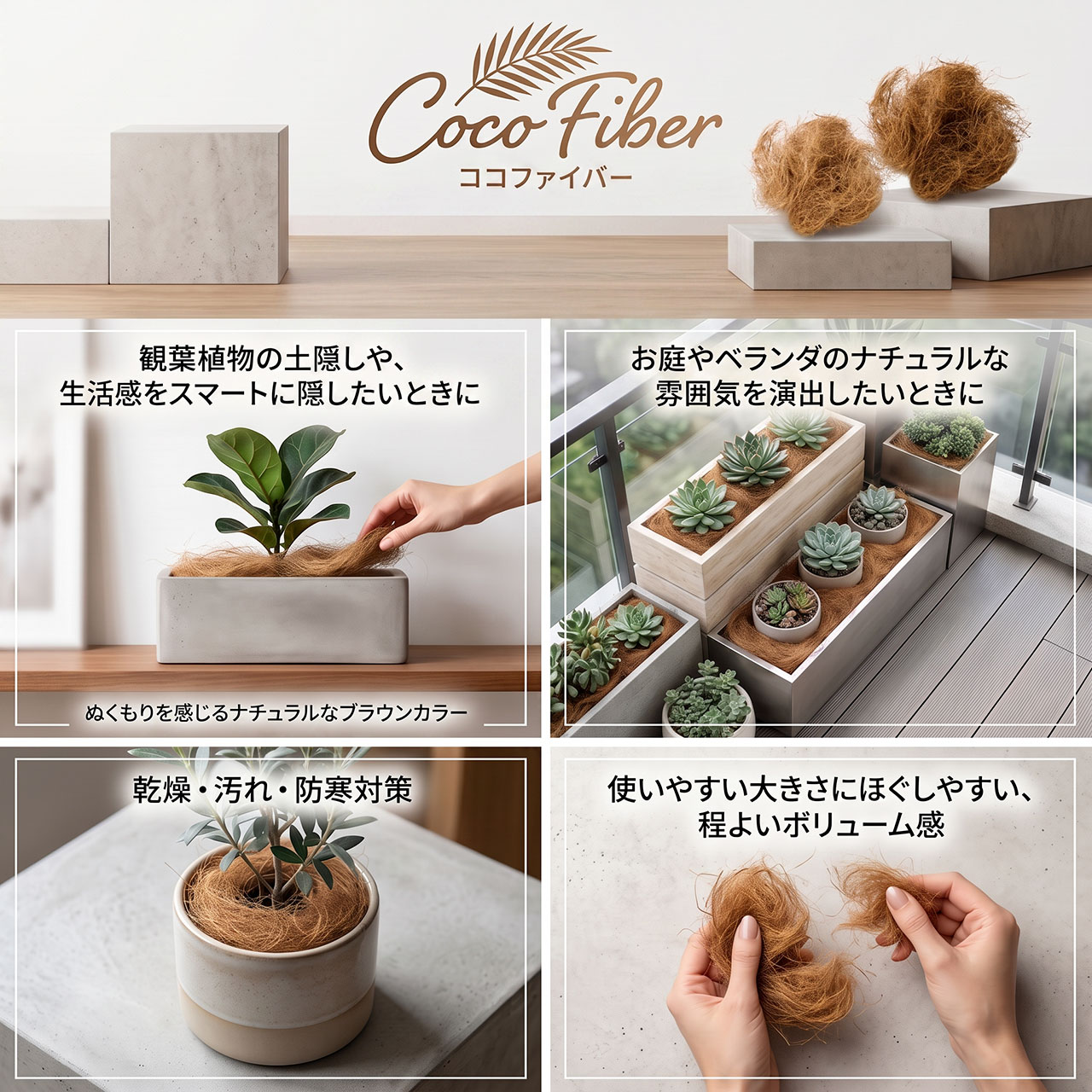 【手芸材料】胡桃樹皮 自然素材 植物繊維 巻き状 ココファイバー おしゃれ 人気 ココヤシ繊維 天然ヤシ 天然素材 自然