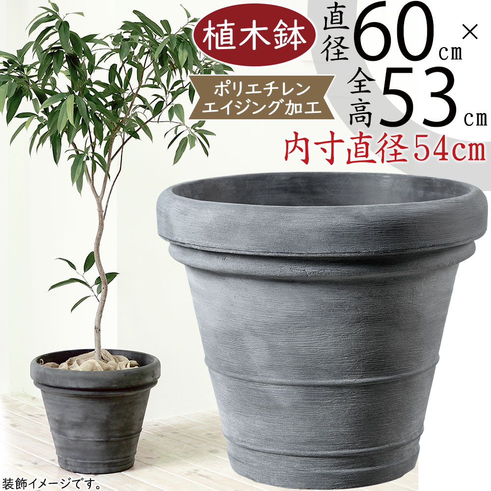 植木鉢 おしゃれ 人気 大型 プランター 観葉植物 特大 園芸 器 ガーデニング 樹木 大木 大きめ ショップ 店舗 お庭 テラス おすすめ ボルドー  グレー 灰色 20号 : gp-tp-tm60gr : インテリアグリーンと植木鉢の通信販売 - 通販 - Yahoo!ショッピング