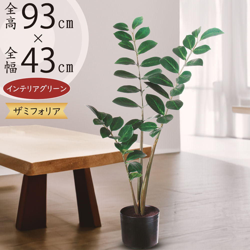 インテリアグリーン おしゃれ 観葉植物 人気 リアル おすすめ フェイク 光触媒人工観葉植物ウォールグリーンフェイクグリーンザミフォリア 55cm