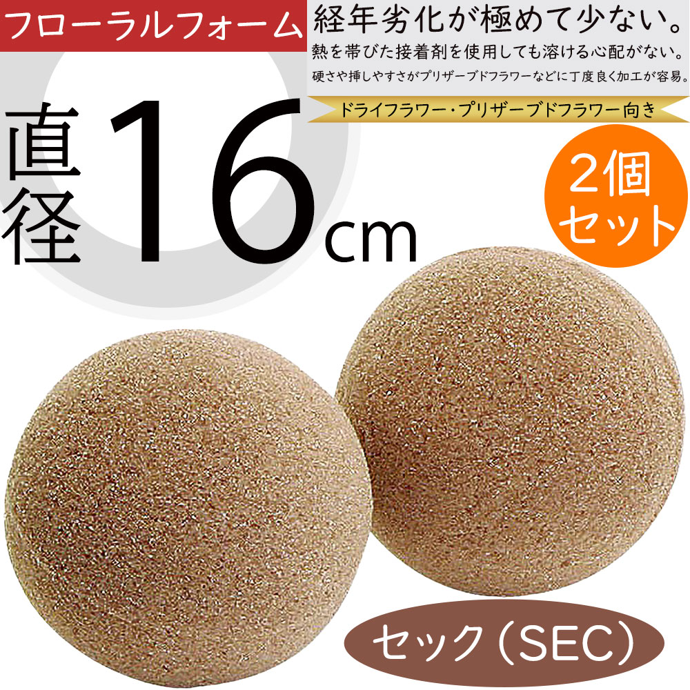 オアシス セック球 直径16cm プリザーブドフラワー用 ドライフラワー用