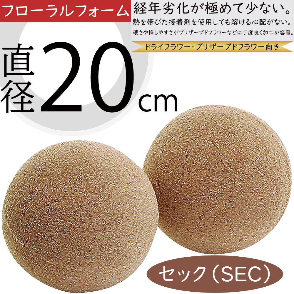 オアシス セック球 直径20cm プリザーブドフラワー用 ドライフラワー用