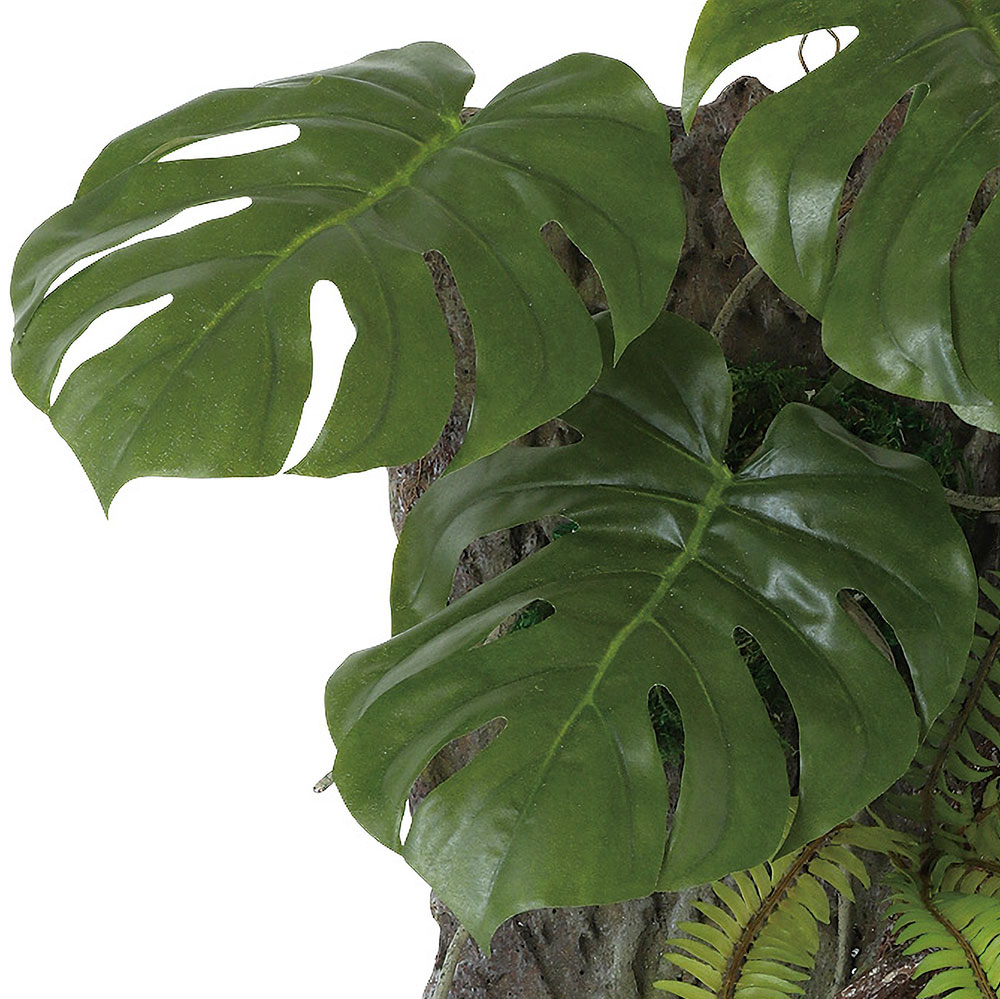 モンステラ インテリアグリーン おしゃれ 人気 アートプランツ フェイクグリーン リアル 人工観葉植物 造花 オブジェ 家具 壁掛け用 壁面用 ディスプレイ 60cmの画像