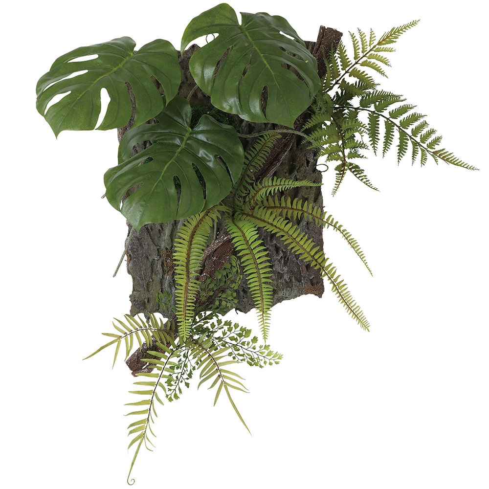 モンステラ インテリアグリーン おしゃれ 人気 アートプランツ フェイクグリーン リアル 人工観葉植物 造花 オブジェ 家具 壁掛け用 壁面用 ディスプレイ 60cmの画像