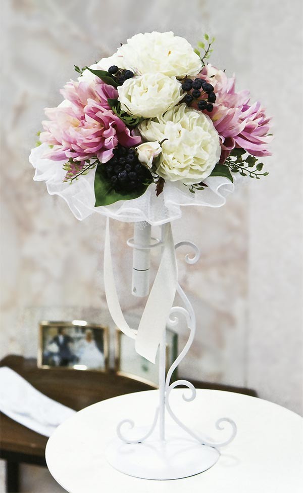 ブーケスタンド おしゃれ ホワイト 白 フラワーベース 花器 人気 台