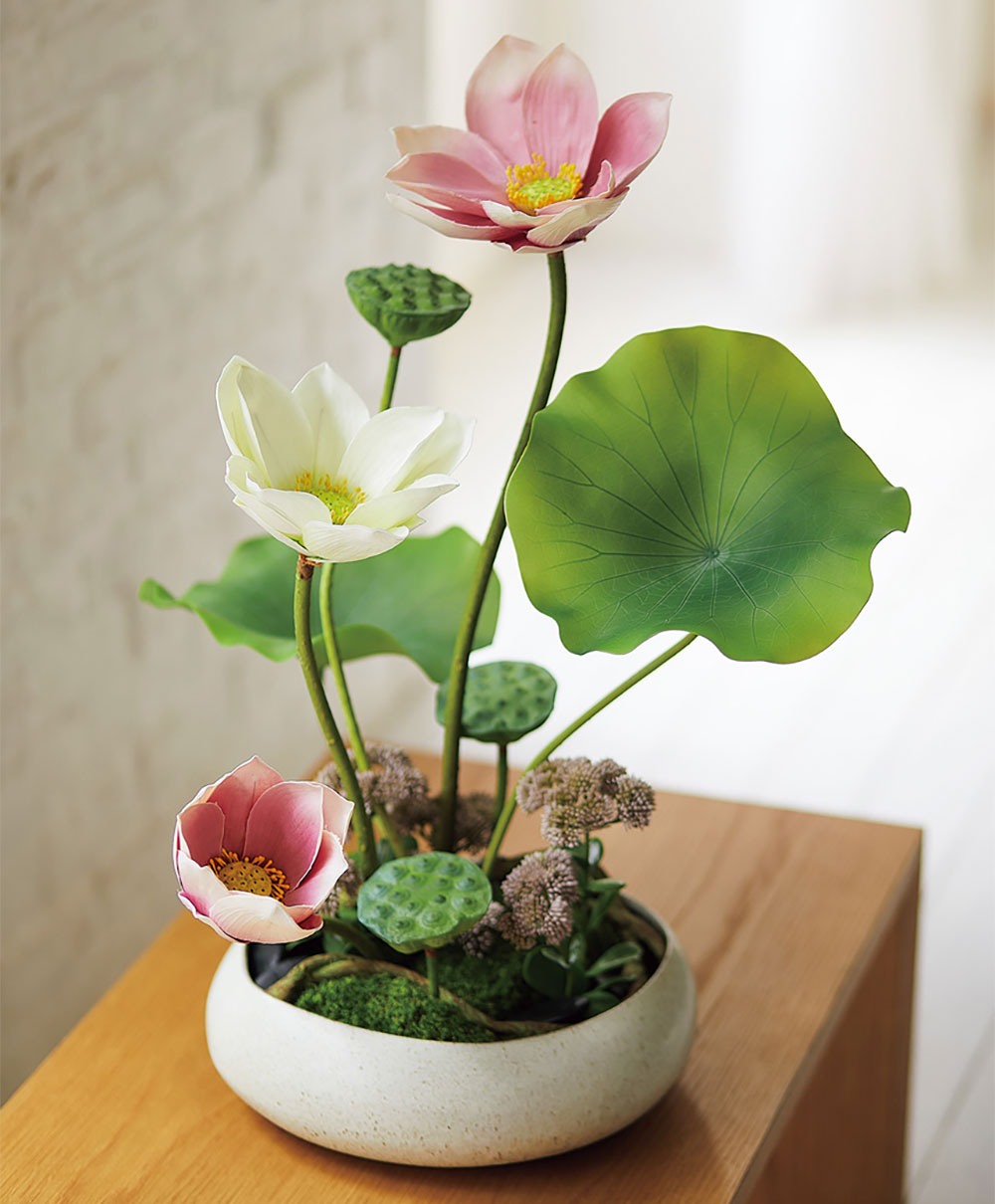 蓮 ハス ハスの葉 フェイクグリーン おしゃれ 人気 リアル インテリア