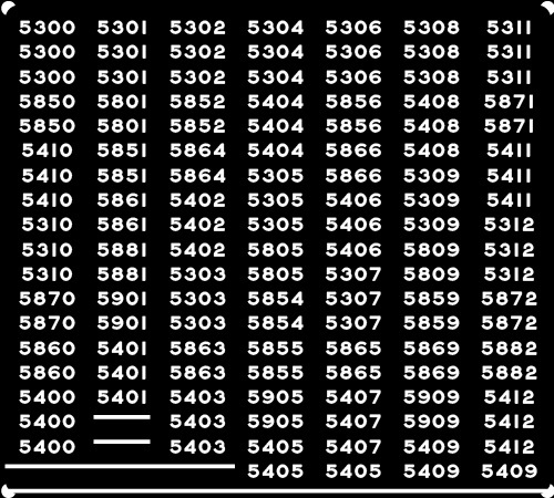 阪急5300系 車番【厚盛☆単色刷りインレタ〈白〉】該当全車両分 : 京神