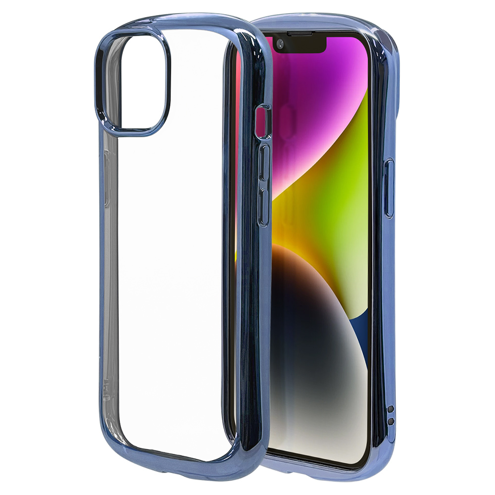 スマホケース iPhone14 14 Pro 13 ケース カバー ソフトケース TPU 耐衝撃吸収 クリア 2.7ｍｍ メタルフレーム CURVE  アイフォン14 14プロ 13 ラスタバナナ