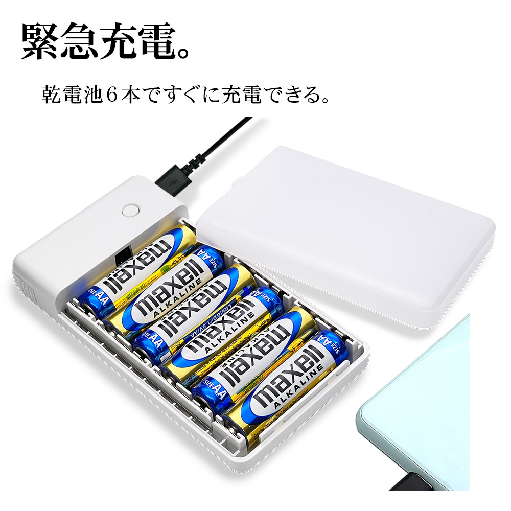 ラスタバナナ スマホ用 モバイルバッテリー 乾電池式充電器 2台