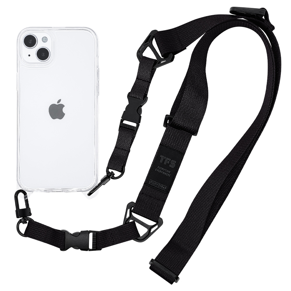 スマホケース iPhone15 Plus 14 Plus ケース カバー ハイブリッド 耐衝撃吸収 米軍MIL規格 クリア TPUバンパー+PC ショルダー 斜めがけ アイフォン ラスタバナナ | ラスタバナナ | 01