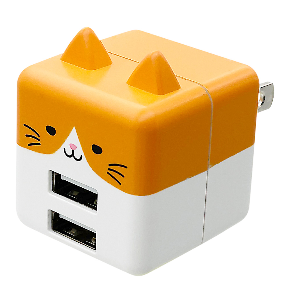 充電器 ACアダプター コンパクト Smart IC搭載 USB2ポート 2.4A 5V タイプA 猫耳 ネコミミ ネコ ねこ 猫 かわいい モバにゃー ラスタバナナ｜keitai-kazariya｜09