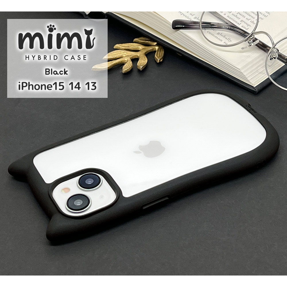 スマホケース iPhone15 15 Pro 14 13 ケース カバー ハイブリッド mimi 猫...
