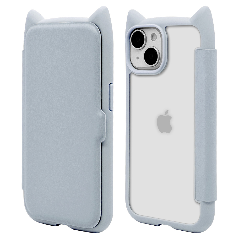 スマホケース iPhone15 14 13 手帳型 ハイブリッド フタ付き背面ケース mimi 猫耳 耐衝撃吸収 MIL規格 背面クリア カード入れ アイフォン ラスタバナナ | ラスタバナナ | 04